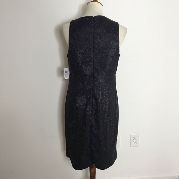 Rm Richards Black Sparkly Shift Mesh panel Dress - Picture 3 of 6